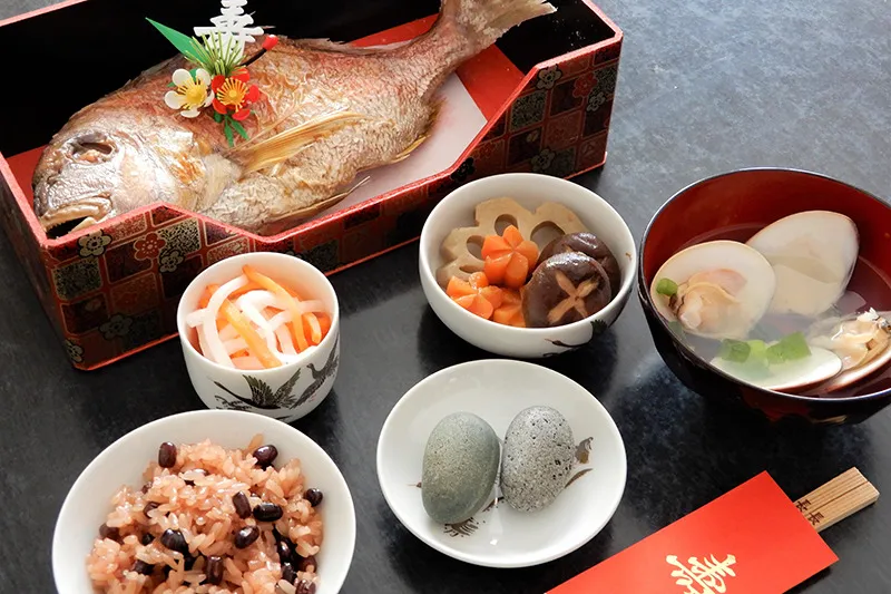 季節の食材を使用したお料理のお品書き